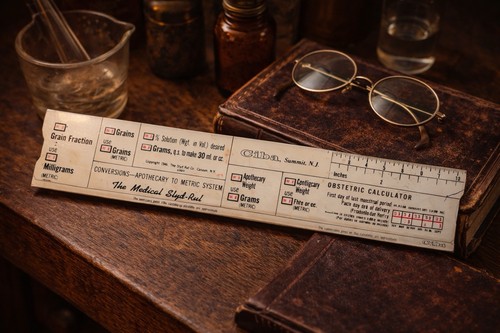 1946 ciba medical slide regola - medical,