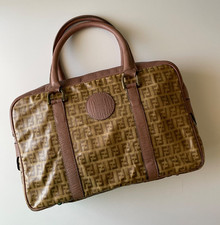 Borsa Fendi Vintage bauletto Baguette anni '70/'80 fantasia zucca e pelle rosa 