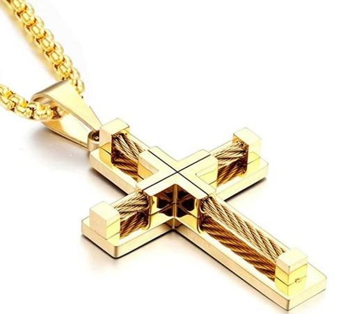 Collana uomo croce acciaio