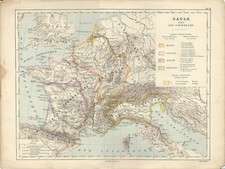 Carta geografica antica GALLIA