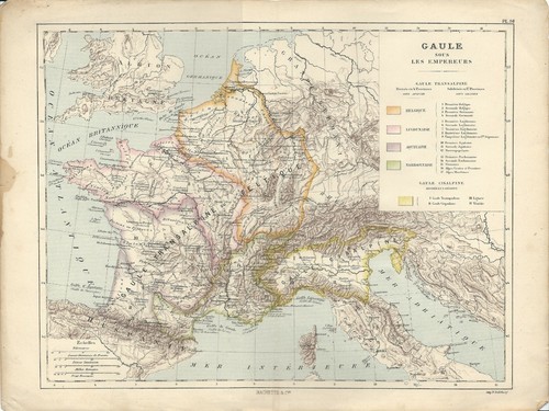 Carta geografica antica - , gallia