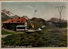 66787U  VECCHIA   cartolina  PASSO SAN PELLEGRINO E TIMBRO RIFUGIO OSPIZIO