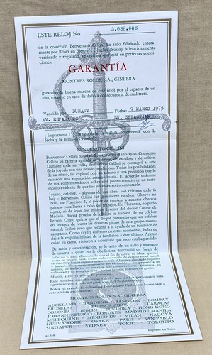 Rolex cellini 1975 certificate - rolex,