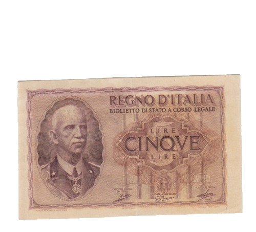 Italy 1940 lire banknote - 1940, 5