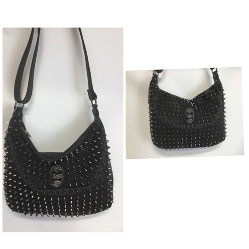 Borsa nera teschio borchie - borsa,