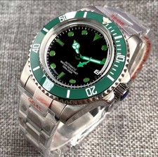 Orologio Automatico 40mm Quadrante Verde Nero Sub-Mariner Clone Vetro Zaffiro NH35A