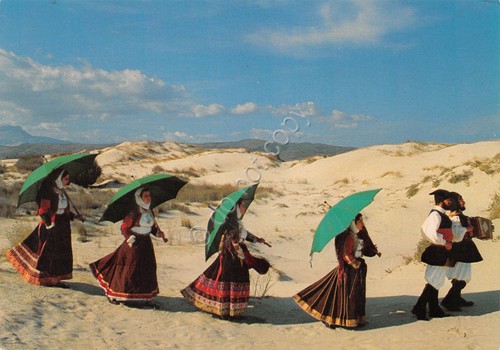 Cartolina costumi tradizionali - cartolina,