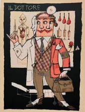 Il Dottore II Paolo Fresu Opera SERIGRAFIA Numerata Firmata su Carta 35x50