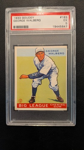 1933 goudey george walberg - goudey,