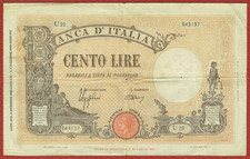 BANCA d'ITALIA 9. 12. 1942 100