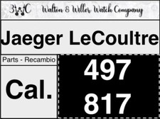 1 Pc Jaeger LeCoultre JLC 497 817 Original parts GENUINE futurematic New NOS 