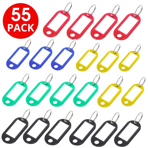 55x key tags assorted coloured - assorted,