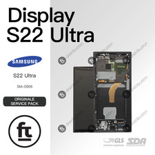 SAMSUNG DISPLAY S22 ULTRA SM-S908 ORIGINALE SERVICE NERO BLACK SCHERMO