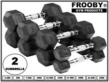 Set Manubri Esagonali Coppia Pesi Manuale Ergo Ferro Gomma Incassati Esagonali Palestra 36-6
