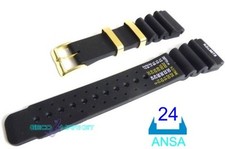 Cinturino in pvc orologio subacqueo 24mm tipo citizen seiko gomma wind oro pl24
