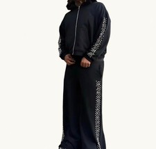 Tuta uomo nera con strass zip