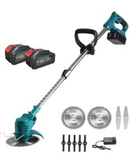 Decespugliatore a Batteria Tagliabordi Testata Regolabile e Maniglia Telescopica