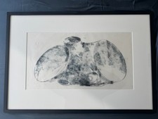 Bertoia monotipo senza titolo (unico) USA, inchiostro stampato a mano anni '60 su carta di riso