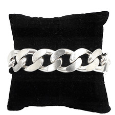 Bracciale Unoaerre vintage '70 grande maglia groumette argento 800 Made in Italy