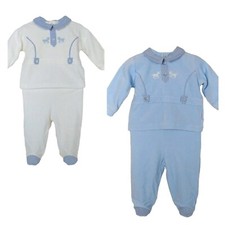 Tutina Completo due pezzi neonato maschietto in ciniglia Les Folies 344 90
