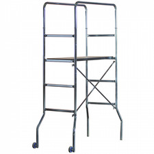 MINI PONTEGGIO TRABATTELLO SCALA IN ACCIAIO ZINC. TRIO MARCHETTI H.1,88 MT