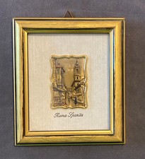 Vintage Quadro Roma Sparita Via Giulia Arco Farnese su Argento Ag. 925 cm. 15,5