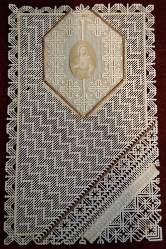 Santino antico merletto - santino,