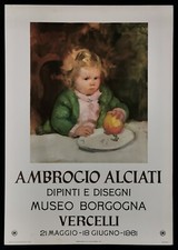 AMBROGIO ALCIATI DIPINTI E DISEGNI MUSEO BORGOGNA VERCELLI poster manifesto D31