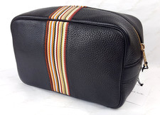 Borsa nuova con etichette autentica Paul Smith in pelle di vitello nera firmata a righe lavaggio