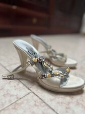 Sandali Gioiello Donna Sposa 39 Cerimonia Raso E Pietre Tacco Alto e Plateau