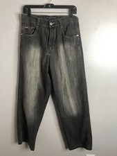 Jeans Southpole Vintage Y2K 3180 Uomo Taglia 30 Gamba Larga Rosso Tab Baggy Nero Skater