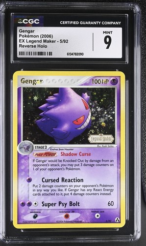 Cgc mint gengar 92 ex - cgc, 9