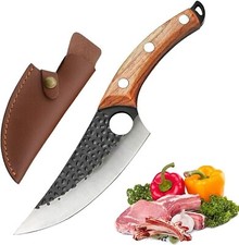Coltello da Cucina per Disosso in Acciaio e Legno con Fodero Protettivo Incluso