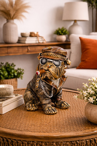 Bulldog fumatore biker - biker, con