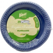 25 PIATTI PLASTICA BLU