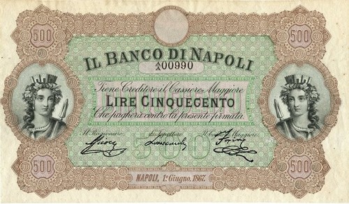 Italia 500 lire - italia, banco