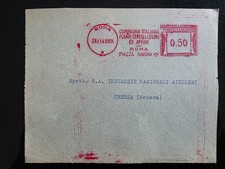 FRONTESPIZIO DI BUSTA AFFRANCATURA ROSSA ROMA COMPAGNIA SCAMBI CEREALI LEGUMI