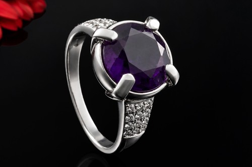 Anello hollfelder con ametista - anello,