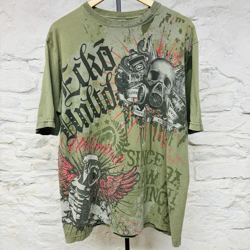 Shirt ecko unltd y2k teschio - ecko,