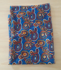 Pareo da mare blu con stampa a cerchi multicolore donna copricostume costume