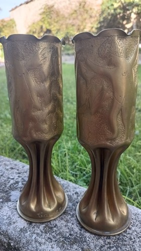 Ww1 trench art coppia vasi - art, da