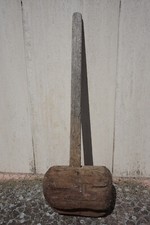 Antico Grande gigante martello in legno civiltà contadina Sud Italia