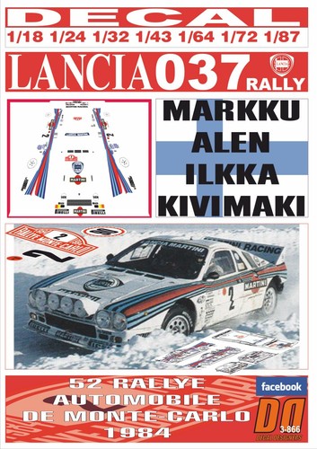 Decal lancia 037 rally alen - rally, m.alen