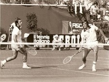 1980 circa TENNIS Adriano PANATTA Paolo BERTOLUCCI Sponsor LEBOLE *Fotografia