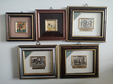 Lotto 5 quadretti vintage Foglia Oro Roma Sparita 