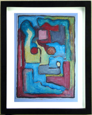 Gouache Composizione Astratta