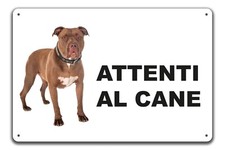 Cartello Attenti al Cane in Alluminio 3 mm Composito(15 cm x 20 cm) Pitbull