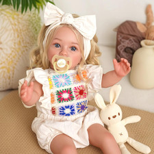 Bambole Reborn Femmina – 20 Pollici Bambola Realistica Con Ricci Biondi, Corpo i