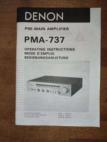 Denon pma 737 - manuale, di
