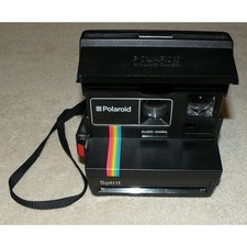  Polaroid Spirit 600 fotocamera terrestre arcobaleno a righe non testata made USA